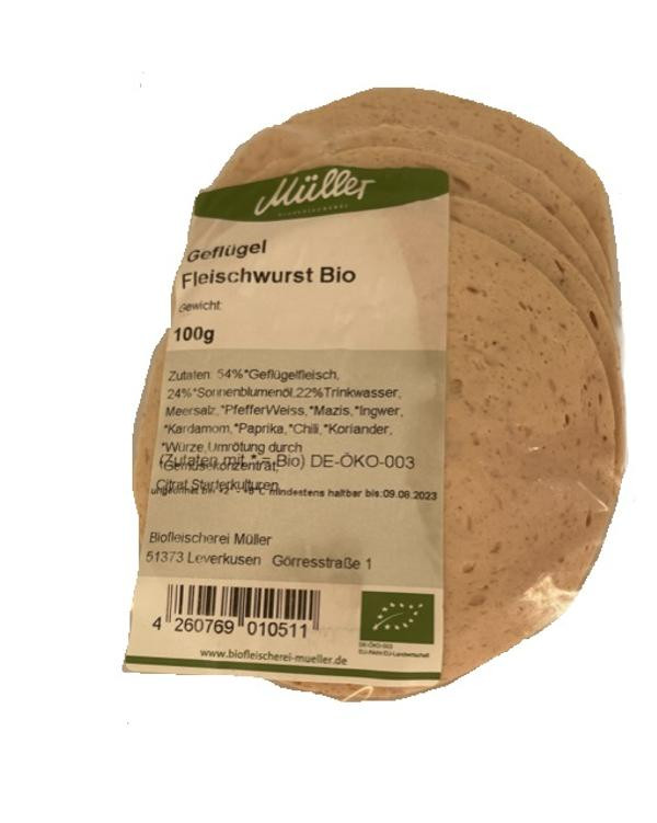 Produktfoto zu Geflügel-Fleischwurst 100g