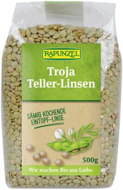 Produktfoto zu Troja Linsen, grün-braun 500gr